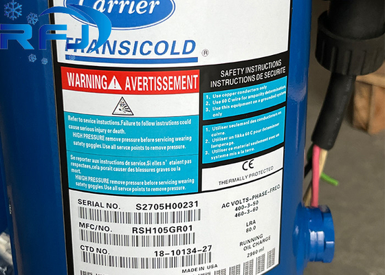 RSH105GR01 S2705H00231 Soğutucu konteyner için taşıyıcı rulo kompresörü