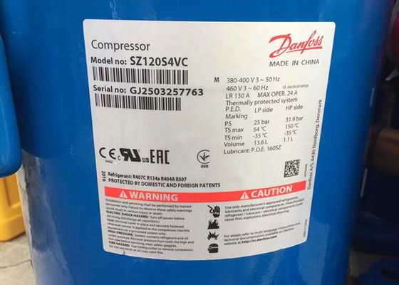 Danfoss Buzdolabı Kaydırma Kompresörü Elektrikli R22 SM120S4VC Serin Odası Için 10HP