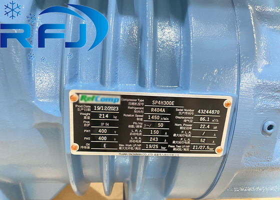 Soğutucu R404a 22.4kw SP4H300E 30HP Soğuk depolama için vida kompresörü