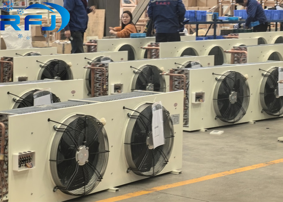 Tavana monte edilmiş 380V/220V voltajlı ve beyaz finişli soğuk depolama özel buharlaştırıcı