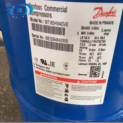 Hermetik Karşılıklı Endüstriyel Soğutma Kompresörü Maneurop MTZ22JC4BVE MTZ22-4VM 2HP R404/R134a