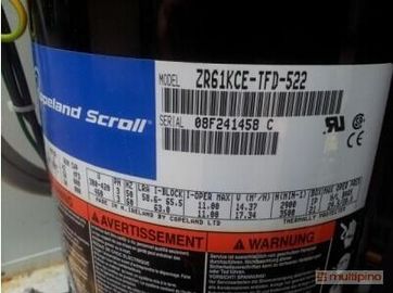 5HP Refrigeration Copeland scroll compressor ZR61KCE-TFD-522 China ( Mainland )